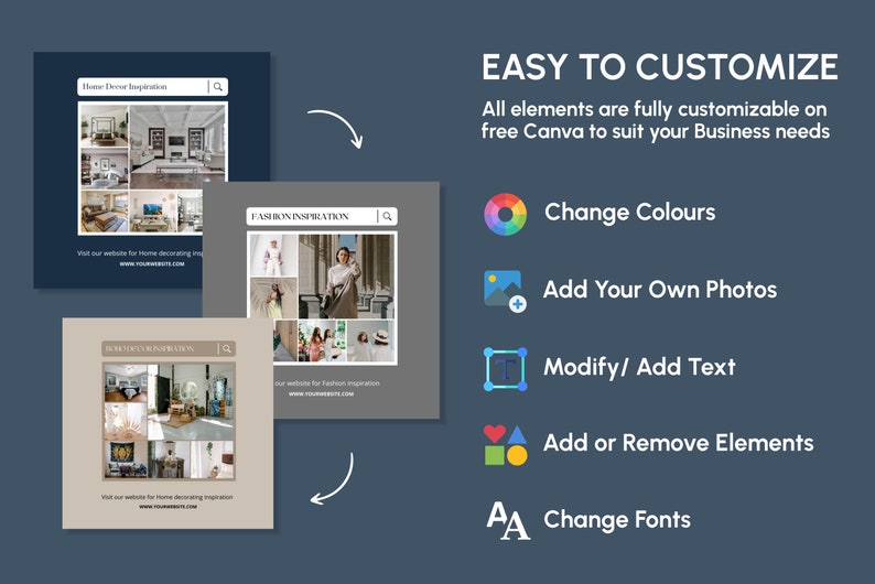Home Decor Canva Templates Home Decor Social Media Templates Home Decor
