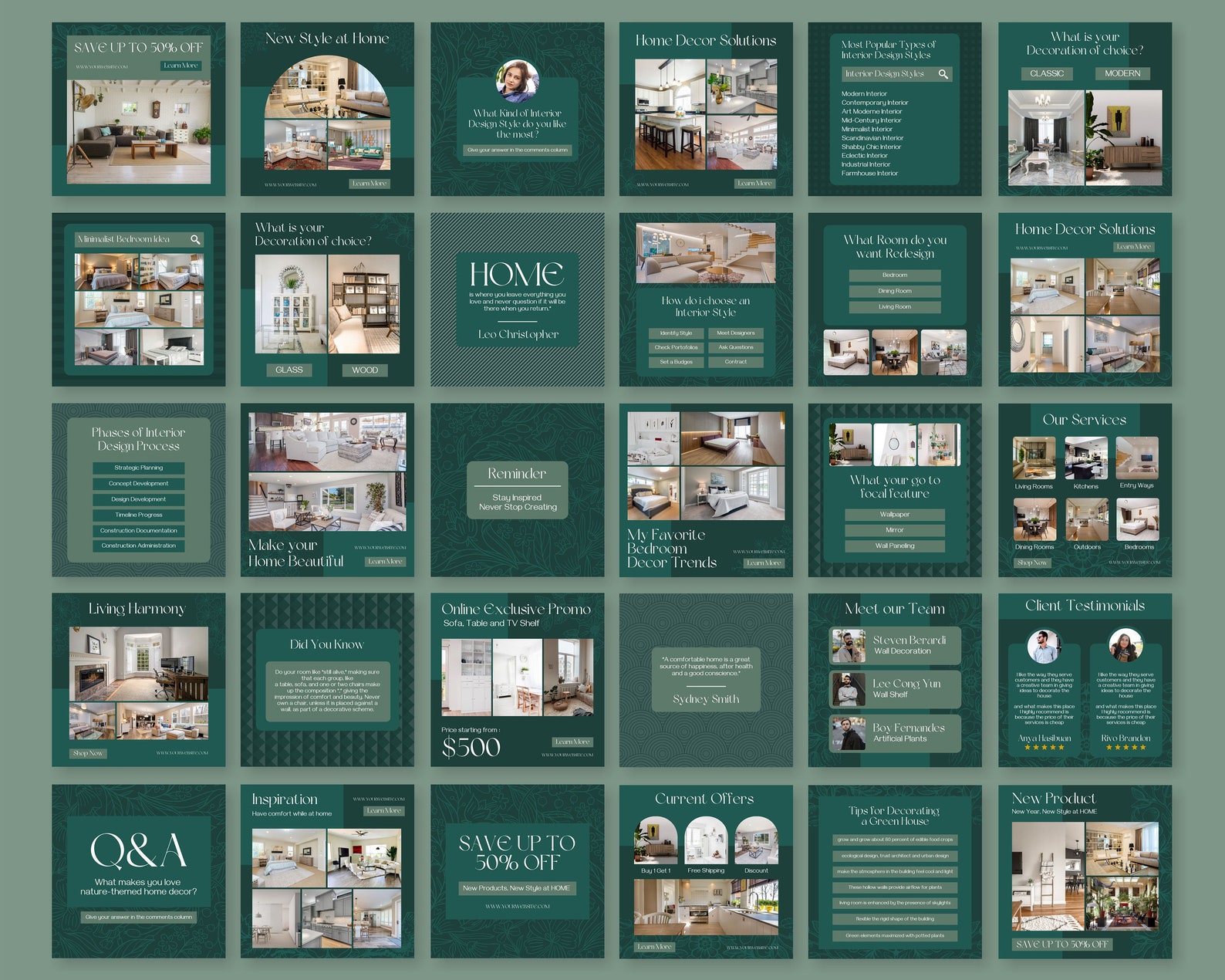 Home Decor Social Media Templates Home Decor IG Templates Etsy