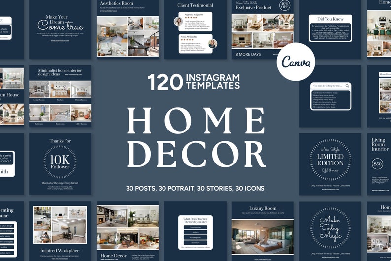 Home Decor Canva Templates Home Decor Social Media Templates Home Decor