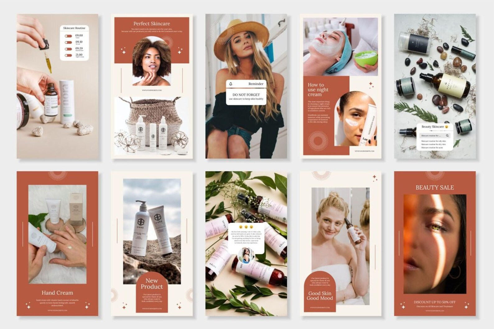 Skincare Canva Templates Skincare IG Templates Skincare Feedstories