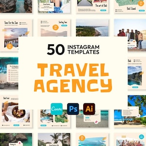 Travel Agency Canva Templates | Travel Agency Social Media Templates | Travel Agency Social Media Post-Story-Icon | Travel Agency Marketing