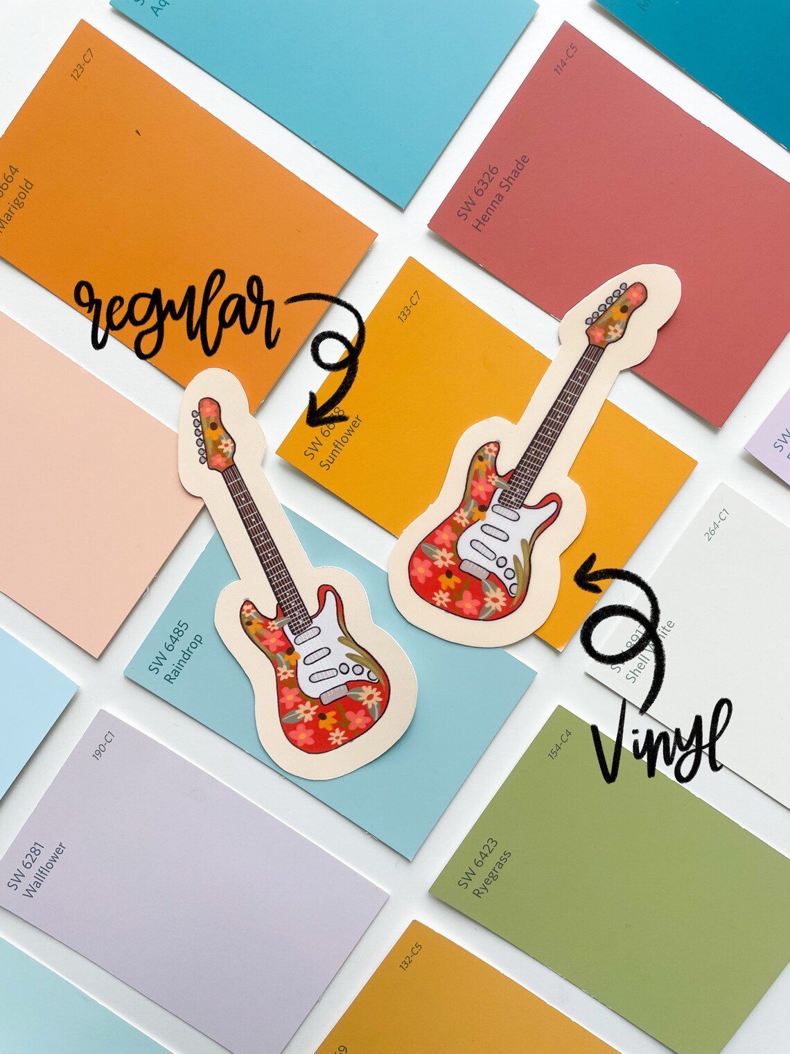 Electric Guitar Stickers/ Weatherproof Stickers/ Vinyl Stickers