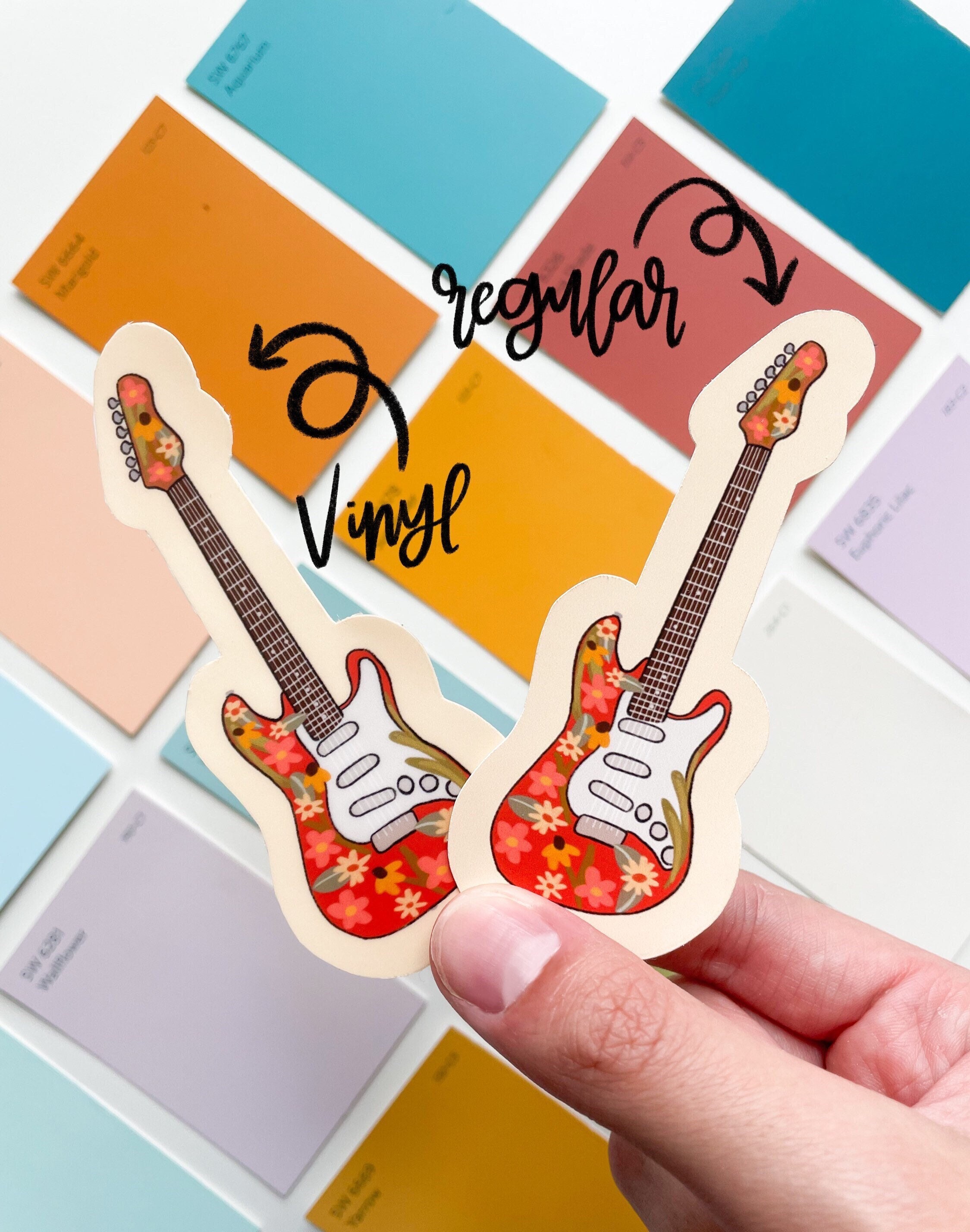 Electric Guitar Stickers/ Weatherproof Stickers/ Vinyl Stickers