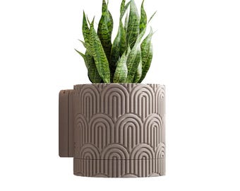 Modern Wall Mounted Planter with Drip Tray – Minimalist Indoor Plant Pot