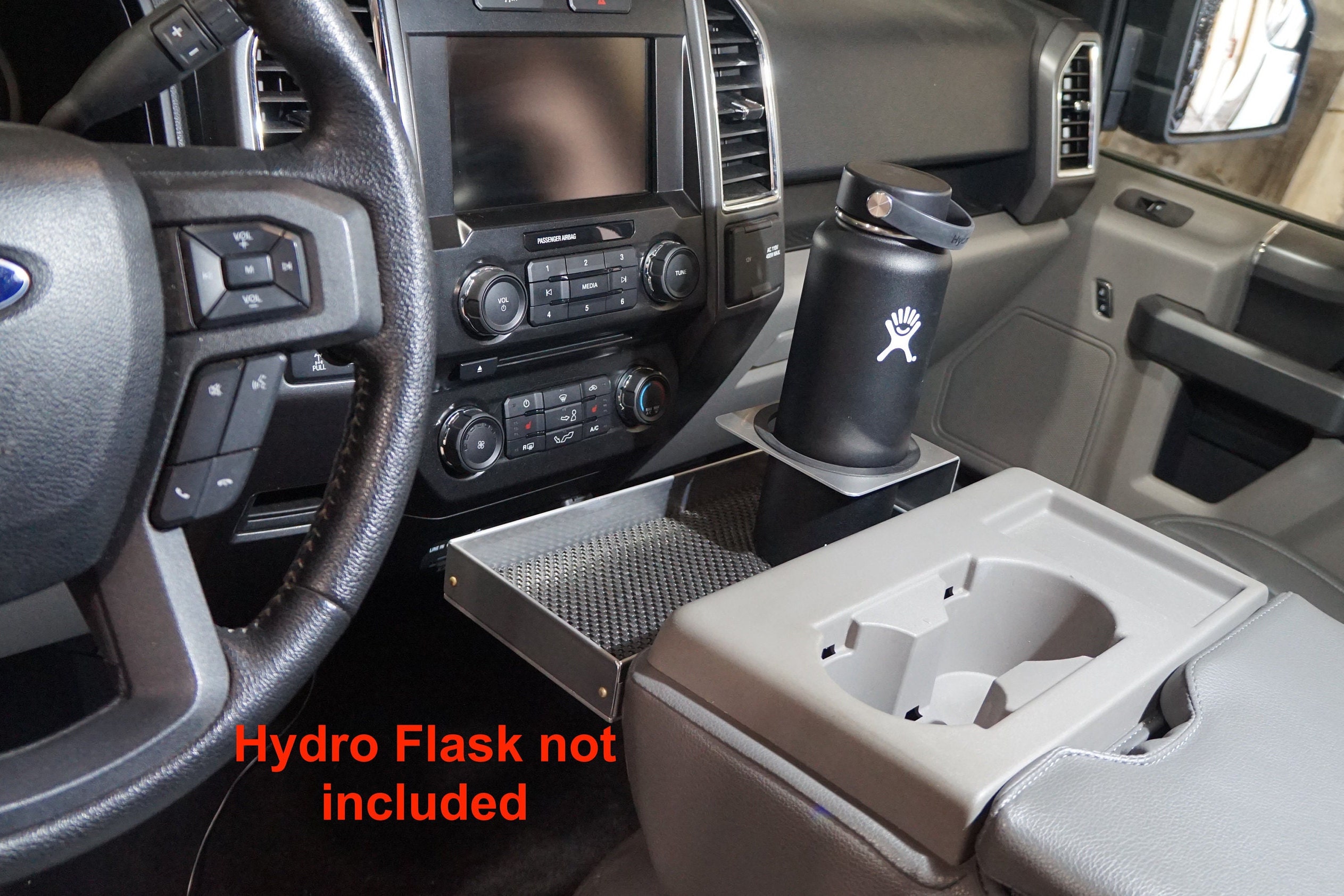 Ford F-Series Aluminum Cup Holder Tray: Center Console Organizer (2011-2025)