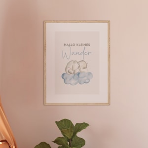 Cartel digital Hola pequeño milagro cartel infantil cartel habitación infantil cartel bebé regalo niña regalo niño cartel niños cartel animal