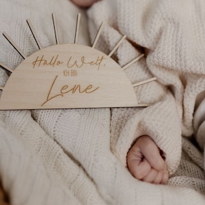 Regalo di nascita personalizzato, regalo per bambini, segno di nascita, cartello in legno, ciao mondo, figlioccio, battesimo, tavola di nascita in legno
