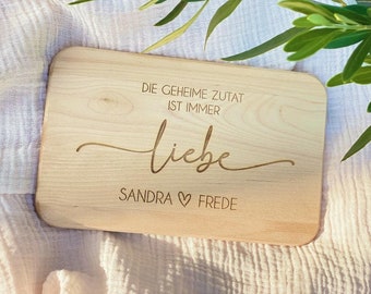 Het geheime ingrediënt is altijd liefde, huwelijkscadeau, housewarmingcadeau, snijplank