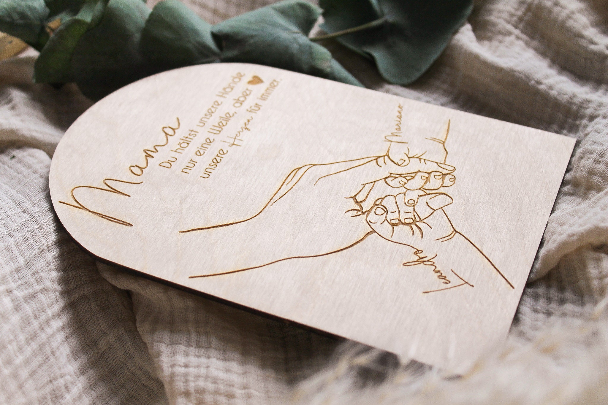 Holzschild Muttertag personalisiert , Hallo Welt , Holzschild personalisiert , Großeltern Geschenk , Namenschild personalisiert , Papa Mama