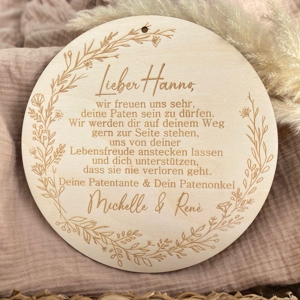 Patenkind Geschenk personalisier, Patenonkel Patentante, Personalisierter Anhänger, Hallo Welt, Geschenk zur Taufe, Geschenk Geburt