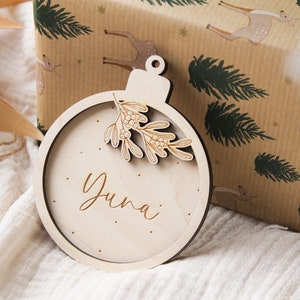 Palla di Natale personalizzata, decorazioni natalizie, palla di Natale in legno, ciondolo natalizio, decorazione albero di Natale, regali di Natale per bambini