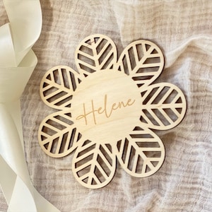 Namensschild Baby, Hallo Welt, Geburtsschild, Baby Geschenk, Holzschild Baby, Meilensteinkarte Babyshooting, Boho Schild Baby