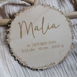 Regalo di nascita, regali per neonati per nascita, segno di nascita, targhetta per la cameretta dei bambini, regalo per battesimo, regalo di Natale per bambini, regalo di Babbo Natale