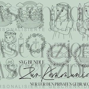 Kommunion SVG Bundle – 12 christliche Motive für Plotter | DIY Einladung, Deko & Geschenke | Kommunion Plotterdateien | Cricut, Silhouette