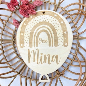 1. Geburtstag Geschenk, Holzschild personalisiert, Baby Geschenk, Geburtstagsanhänger, Geburtstagskarte, Geburtstagsgeschenk