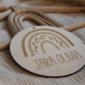 Targhetta in legno, regalo di nascita, decorazione per la camera dei bambini, regali personalizzati per bambini, targa per la porta della camera dei bambini con il nome desiderato in legno,