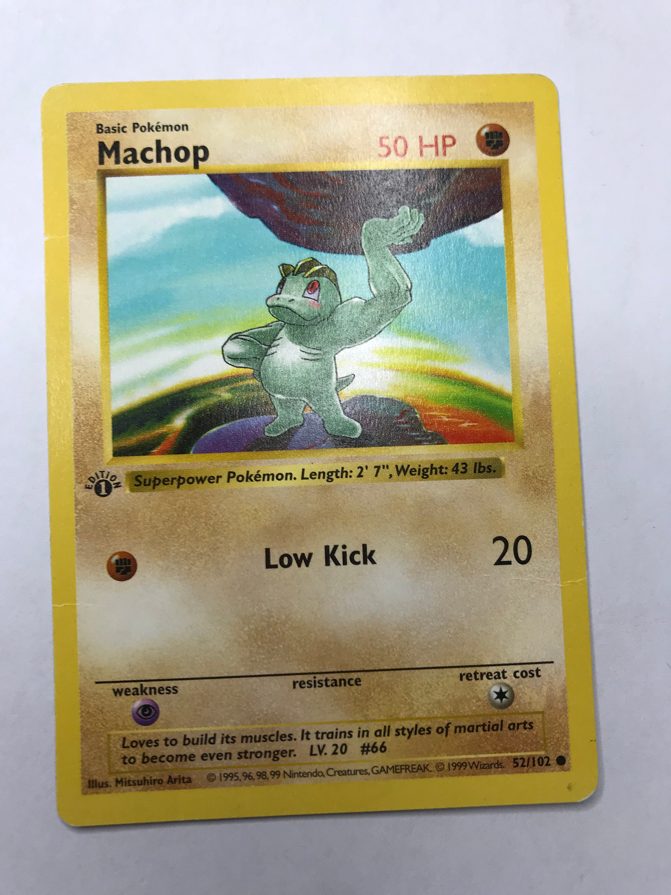 1st Edition Machop pokemon card Etsy
