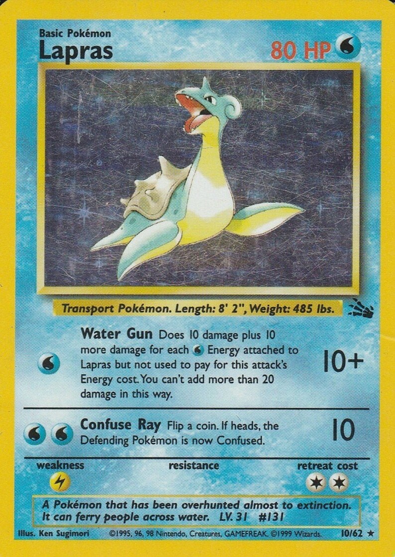 Holo Lapras Pokemon Card