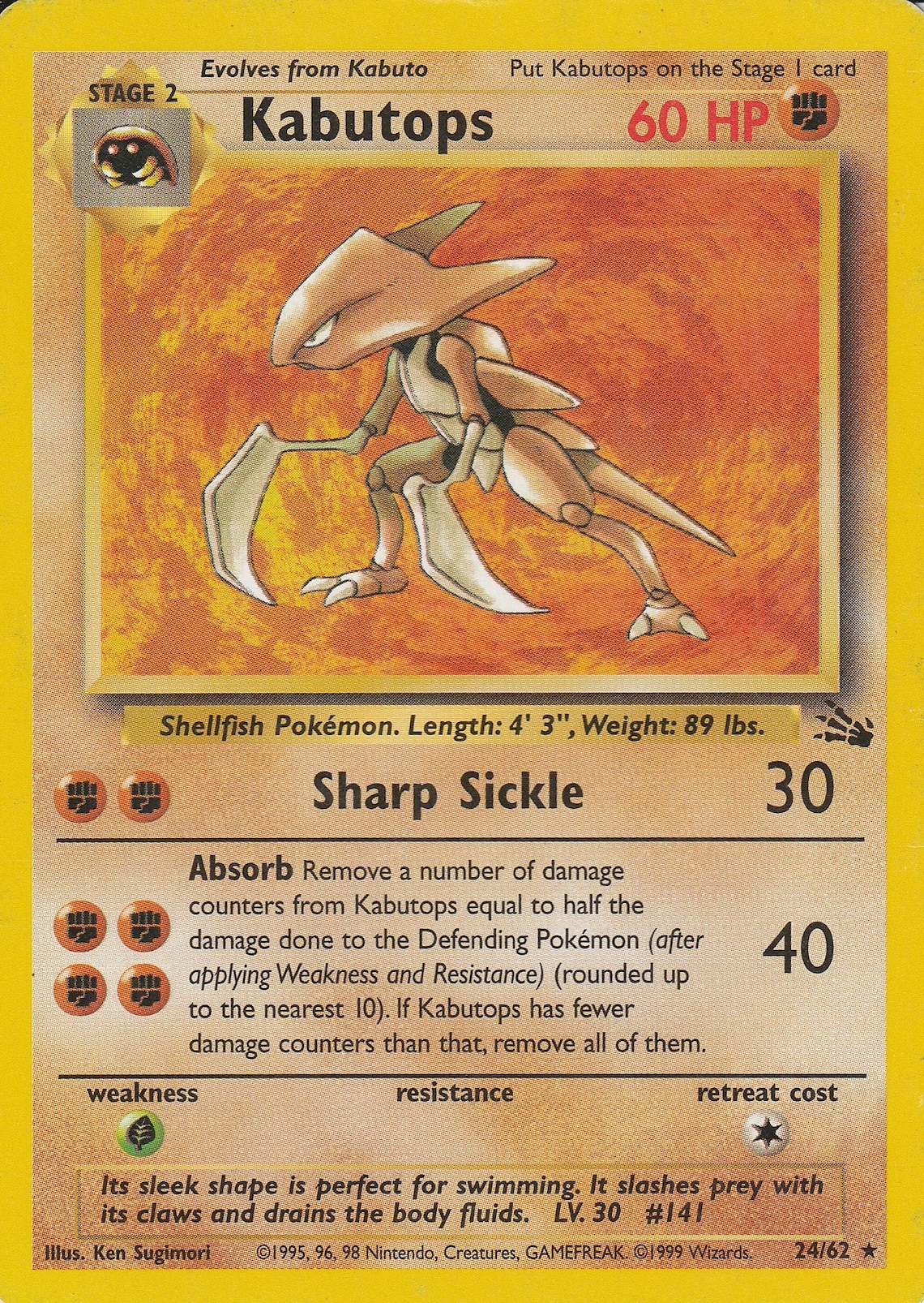 Kabutops Pokemon card Etsy