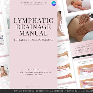 Lymphatic Drainage Training Manual - Editable MLD Lymphatic Drainage Course eBook for Body Contouring Therapy