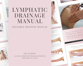 Lymphatic Drainage Training Manual - Editable MLD Lymphatic Drainage Course eBook for Body Contouring Therapy