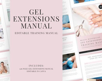 Bearbeitbares Schulungshandbuch für Gel-Nagelverlängerungen – Bearbeitbarer Nagelkurs für Nageltechniker, Ausbilder und Kosmetikschulen