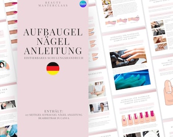 Niemiecki podręcznik szkoleniowy do stylizacji paznokci żelowych – Edytowalny kurs stylizacji paznokci naturalnych i modelowania dla instruktorów stylizacji paznokci, Beauty Academy