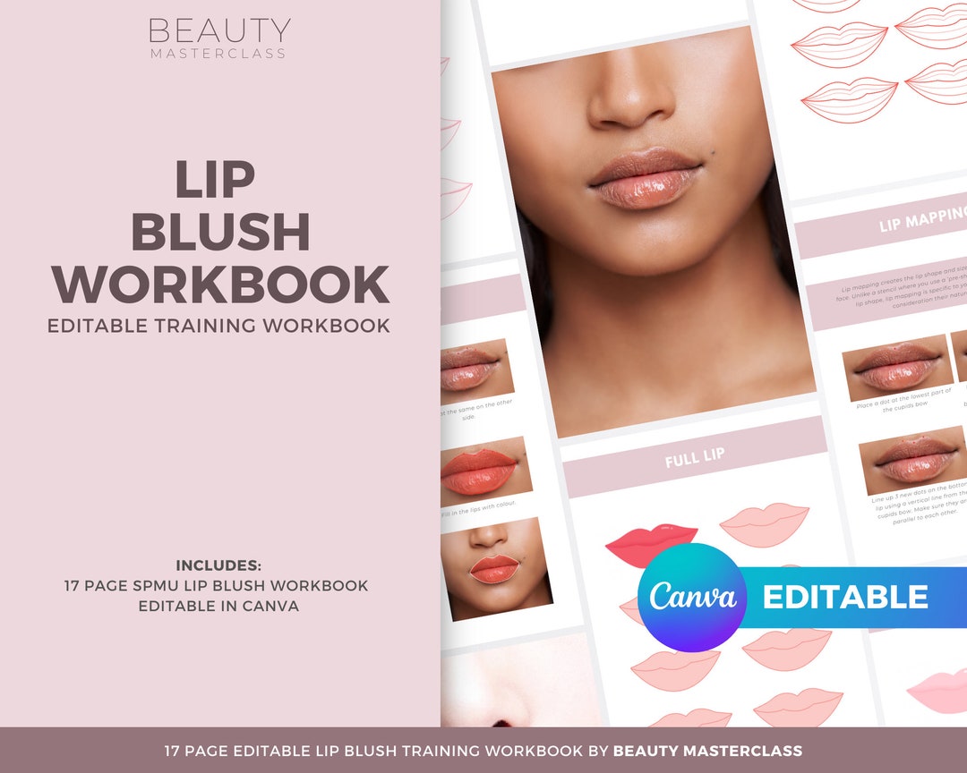 Lip Blush Training Workbook Lip PMU Mapping and Tattoo Etsy UK