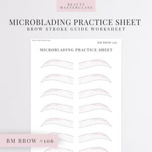 BMBrow#106 Microblading Practice Worksheet | Editable Worksheet for SPMU Brow Trainers, Printable, Instant Download