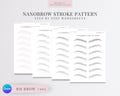 BMBrow#103 Nanobrow Stroke Pattern Step by Step Practice Worksheets | Editable SPMU Brow Training | Instant Download