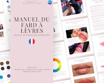 Manuel de formation PMU Lips en français | Guide modifiable pour les entraîneurs, crayon à lèvres tatouage, Fard à lèvres PMU, étudiant, guide de formation en micropigmentation