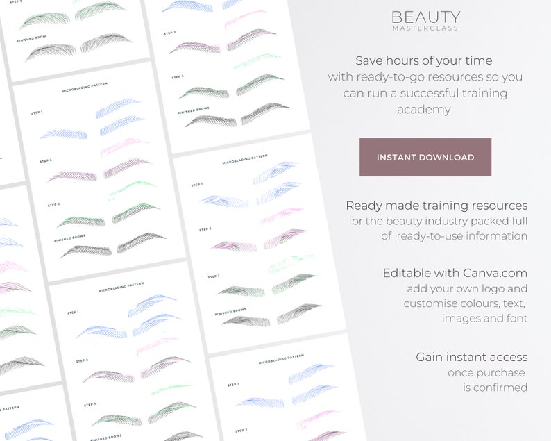 12 Microblading Patterns Step by Step Microblading Stroke Pattern ...