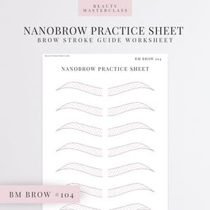 Hoja de práctica de Nanobrow BMBrow n.° 104 / Hoja de trabajo editable para instructores de cejas de SPMU, imprimible, descarga instantánea
