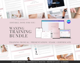Waxing Training Bundle - Presentation, Training Manual, Theory Exam & Certificate for Beauty Academy Trainers