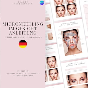 German Microneedling Facial Editable Training Manual - Editable Skin Needling Advanced Facial Course for Trainers, Beauty Academies