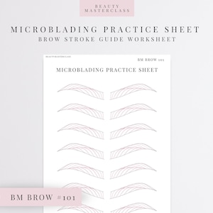 BMBrow#101 Oefenwerkblad microblading | Bewerkbaar werkblad voor SPMU-browtrainers, afdrukbaar, direct downloaden