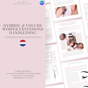 Dutch Hybrid and Volume Lash Extension Training Manual - Editable Guide for Trainers, Students, Printable, Instant Download
