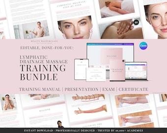 Lymphatic Drainage Training Bundle - Presentation, Training Manual, Theory Exam & Certificate for Beauty Academy Trainers