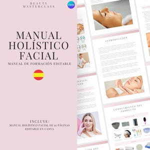 Spanish Holistic Facial Training Manual - Editable Facial and Massage Course for Trainers, Beauty Academies