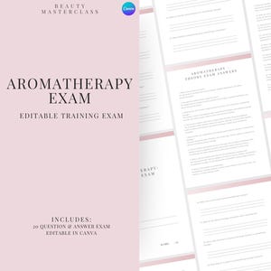 Aromatherapie Prüfung zur Zertifizierung - 20 Fragen und Antworten | Bearbeitbare Schönheitsschulungsprüfung
