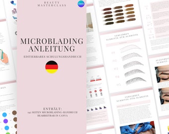 Microblading Trainingsmanual | Bearbeitbares Handbuch für Trainer, Studenten, druckbar, sofortiger Download