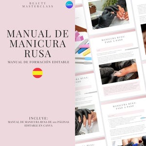 Spanish Russian Manicure Editable Training Manual - Editable Nail Course for Nail Technicians, Trainers, Beauty Academies