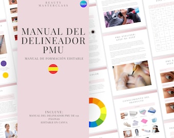 Spanish PMU Eyeliner Training Manual | Editable Guide for Trainers, Tattoo Eyeliner, Eyeliner PMU, Student, Micropigmentation Training Guide