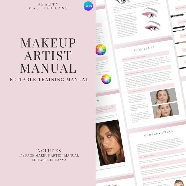 Manuel de formation modifiable pour maquilleurs - Cours d'application de maquillage modifiable pour les formateurs de maquilleurs et les académies de formation, théorie des couleurs