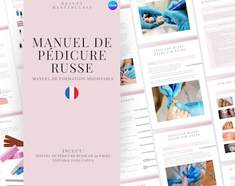 French Russian Pedicure Editable Training Manual - Editable Nail Course for Nail Technicians, Trainers, Beauty Academies