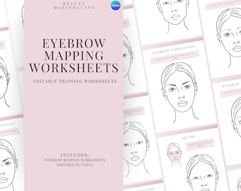Eyebrow Mapping Worksheets - Face Shapes & Brow Correction | Advanced Brow Mapping and Measuring Training