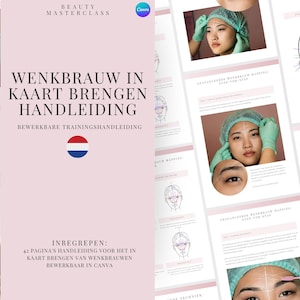 Dutch Brow Mapping Measuring Manual | Advanced Eyebrow Measuring Practise and Training | Editable Guide for Trainers, Students, Printable