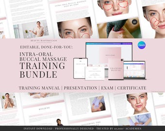 Intra-Oral Buccal Massage Training Bundle - Presentation, Training Manual, Theory Exam & Certificate for Beauty Academy Trainers