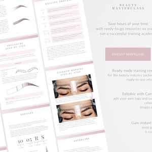 Ombre & Powder Brows Microshading Training Manual Editable Guide for Trainers, Students, Printable, Instant Download image 2