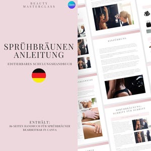 German Spray Tan Editable Training Manual | Spray Tanning Edit Canva Course eBook and Guide for Beauty Training Academy